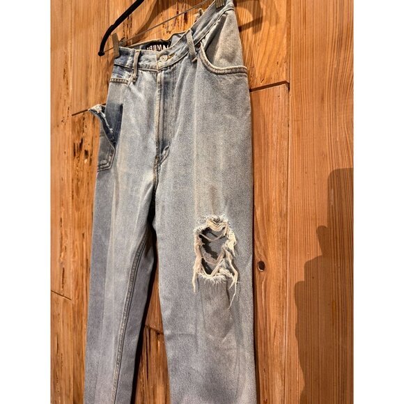 LAMBERT / Levis Up-Cycled Distressed Re-Purposed Lambert Womens Jeans 26 Blue De - Picture 3 of 12